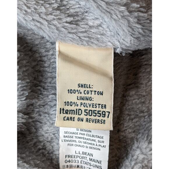 LL Bean Fleece Flannel Shirt Jacket Men Large Lined Plaid Sherpa Lumberjack Work - Picture 14 of 14